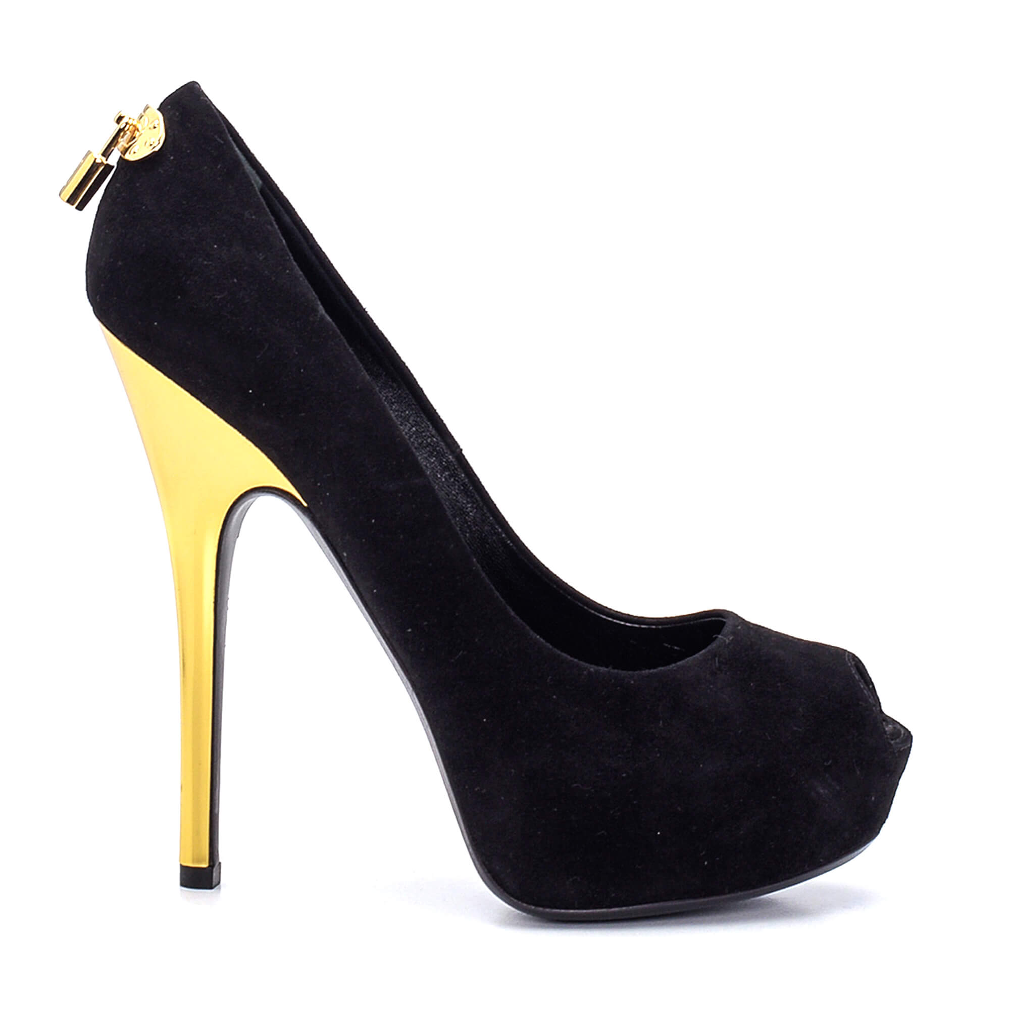 Louis Vuitton - Black Velvet Lock It Pumps